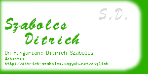 szabolcs ditrich business card